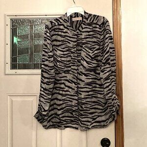 Michael Kors zebra long sleeve shirt sz large